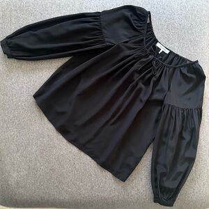 FRAME 100% Silk Black Balloon Sleeve Blouse Top Small